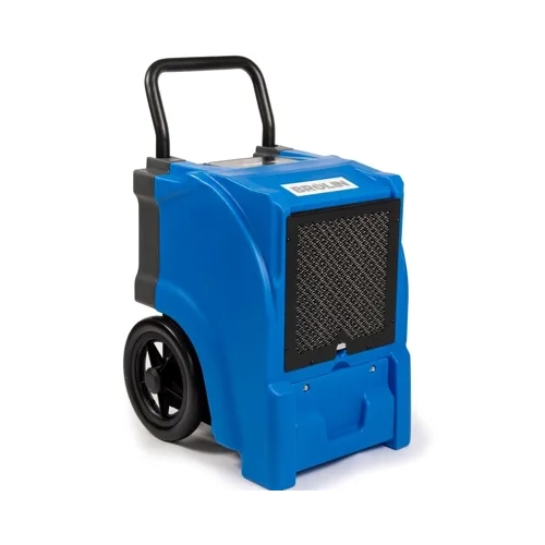 Brolin BR55C heavy duty industrial dehumidifier shown next to 183cm scale silhouette
Control panel of the Brolin BR55C industrial dehumidifier
Side view of Brolin BR55C heavy duty industrial dehumidifier with wheels and handle
Angled front view of Brolin BR55C heavy duty industrial dehumidifier
Angled side view of Brolin BR55C industrial dehumidifier showing air outlet
Rear view of Brolin BR55C industrial dehumidifier with cable and drainage outlet