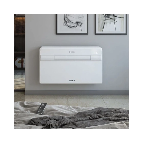 Olimpia Splendid Unico Pro Inverter 30 HP EVA air conditioner shown next to 183cm scale silhouette
Olimpia Splendid Unico Pro Inverter 30 HP EVA air conditioner installed in modern living room
Olimpia Splendid Unico Pro Inverter 30 HP EVA air conditioner wall-mounted in bedroom setting
Close-up of front vent detail on Olimpia Splendid Unico Pro 30 HP EVA air conditioner
Remote control supplied with Olimpia Splendid Unico Pro Inverter 30 HP EVA air conditioner
Side view of Olimpia Splendid Unico Pro Inverter 30 HP EVA air conditioner